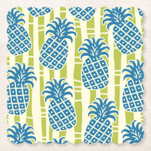Dessous-de-verre En Papier Motif rayures bambou ananas Tiki