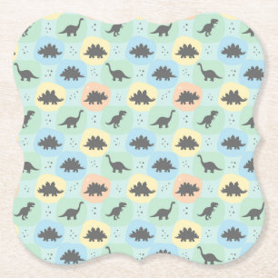 Dessous-de-verre En Papier Motif sans couture de silhouette de dinosaure préh