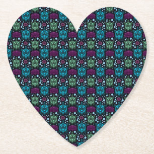 Dessous-de-verre En Papier Motif Tortue de Mer & Fleur de Lotus