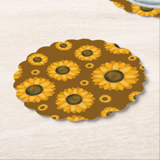 Dessous-de-verre En Papier Motif Tournesol Doré