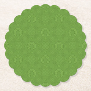 Dessous-de-verre En Papier Motif vert chanceux d'icônes