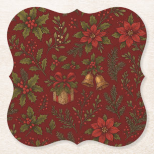 Dessous-de-verre En Papier Motifs de Noël victoriens vintage