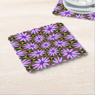 Dessous-de-verre En Papier Motifs marguerite violet