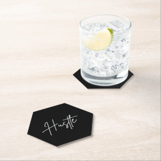 Dessous-de-verre En Papier Motivational Paper Coasters - Hustle Quote
