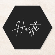 Motivational Paper Coasters - Hustle Quote
