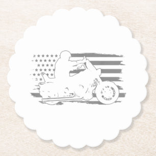 Dessous-de-verre En Papier Moto Patriotique Vintage American Flag Biker