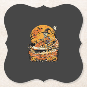 Dessous-de-verre En Papier Motomarine Halloween squelette sorcière Citrouille