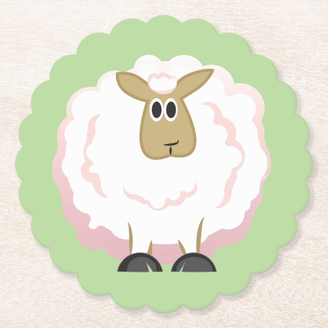 Dessous-de-verre En Papier Mouton blanc souple (Devant)
