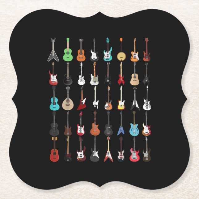 Dessous-de-verre En Papier Musique guitar (Devant)