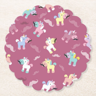 Dessous-de-verre En Papier Mustachio Unicornio