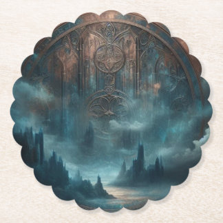 Dessous-de-verre En Papier Mystic Gothic Steampunk - Blue Copper Patina