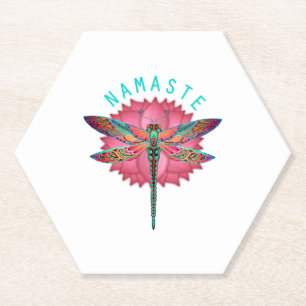 Dessous-de-verre En Papier Namaste Lotus Dragonfly Yoga