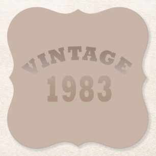 Dessous-de-verre En Papier Né en 1983 fête d'anniversaire vintage