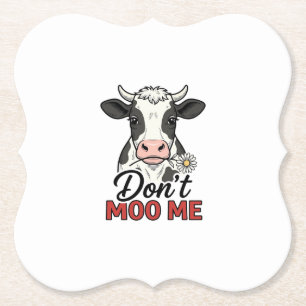Dessous-de-verre En Papier Ne me moo pas drôle vache gravure vintage
