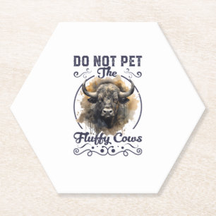 Dessous-de-verre En Papier Ne Pas Animer Les Vaches Fluffantes Bison Yellowst