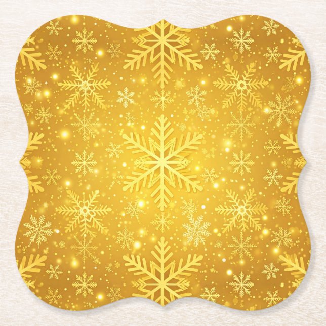 Dessous-de-verre En Papier Neige dorée (Devant)