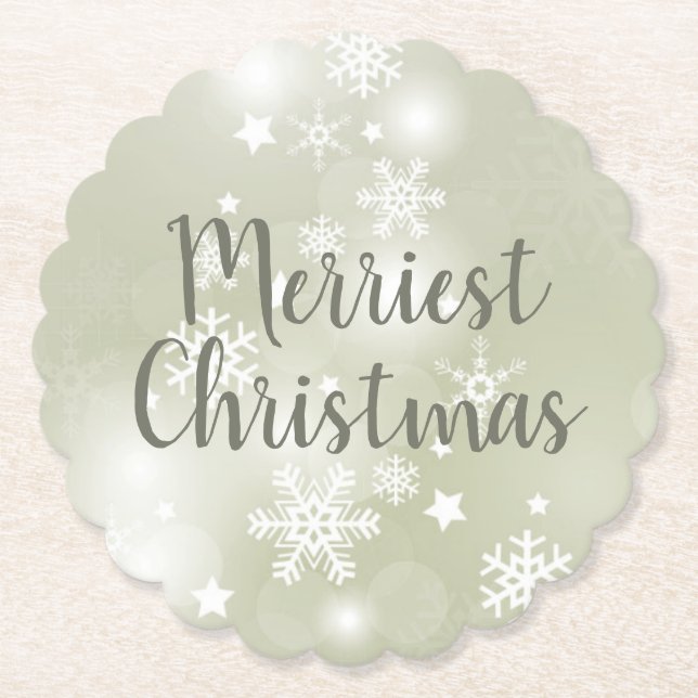 Dessous-de-verre En Papier Neige sur la tige Elégant Aquarelle Abstraite Sain (Devant)