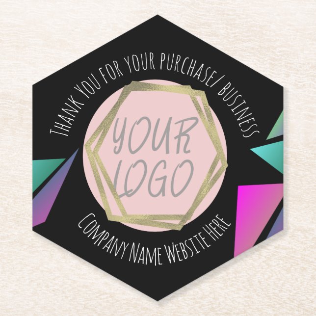 Dessous-de-verre En Papier Neon Bar Restaurant Entreprise Logo d'affaires Car (Devant)