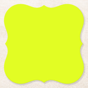 Dessous-de-verre En Papier Neon Chartreuse couleur solide   Couleur tendance