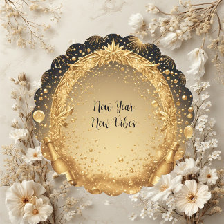 Dessous-de-verre En Papier New Year New Vibes Liquid Gold Midnight Champagne