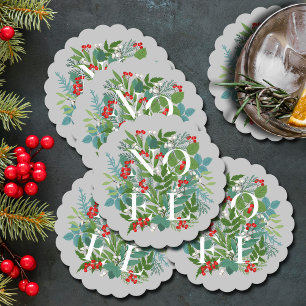 Dessous-de-verre En Papier NOEL Berries et Noël vert