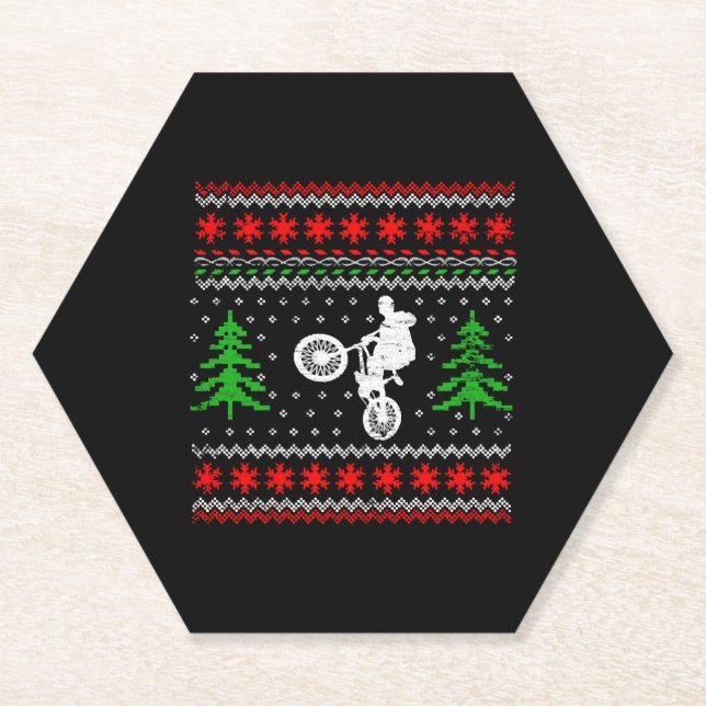 Dessous-de-verre En Papier Noël BMX (Devant)