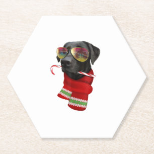 Dessous-de-verre En Papier Noël en juillet Chemise Labrador Lunettes de solei
