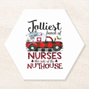 Dessous-de-verre En Papier Noël Le Plus Jolle Groupe D'Infirmières Ce Côté De
