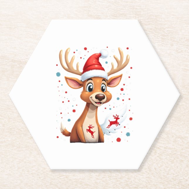 Dessous-de-verre En Papier noël Reindeer (1) (Devant)