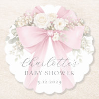Nœud Papillon Coquette Rose Bébé en fleurs Baby Sh