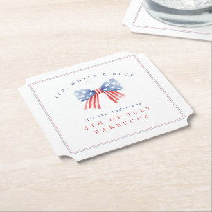 Dessous-de-verre En Papier Nœud Prépa USA Élégant - 4 juillet BBQ