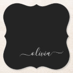 Dessous-de-verre En Papier Noir Blanc Moderne Minimaliste Élégant Monogramme<br><div class="desc">Découvrez notre collection minimaliste moderne de monogrammes noirs et blancs : Faites preuve de simplicité et de sophistication grâce à nos designs minimalistes, conçus pour élever votre style sans effort. Réalisée avec un oeil attentif pour l'esthétique moderne, cette collection présente des motifs noirs et blancs épurés accentués par des monogrammes...</div>