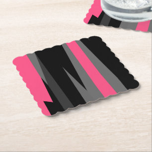 Dessous-de-verre En Papier Noir rose et gris