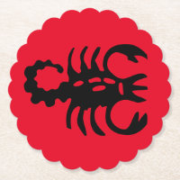 Noir Scorpion sur Red Scorpio zodiac