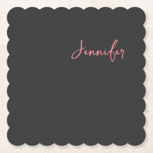 Dessous-de-verre En Papier Nom de calligraphie professionnelle Plaine minimal