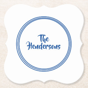 Dessous-de-verre En Papier Nom personnalisé du jeu de Dessous de verre papier