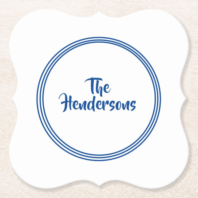 Dessous-de-verre En Papier Nom personnalisé du jeu de Dessous de verre papier (Devant)