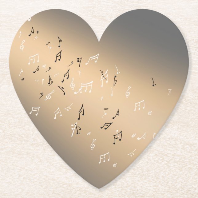 Dessous-de-verre En Papier Notes musicales en clair de lune (Devant)