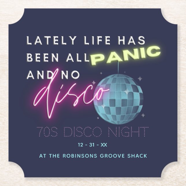 Dessous-de-verre En Papier Nouvel An les années 70 (Devant)