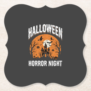 Dessous-de-verre En Papier Nuit d'Horreur d'Halloween Château Hanté Vintage