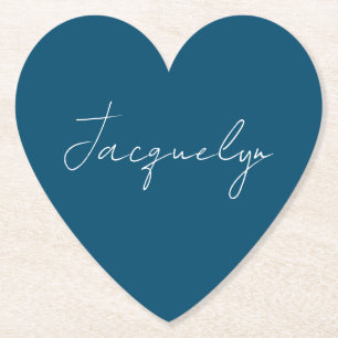 Dessous-de-verre En Papier Ocean Blue Plain élégant moderne minimaliste Nom