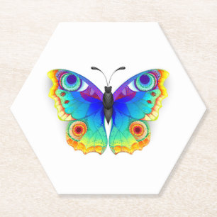 Dessous-de-verre En Papier Oeil de paon arc-en-ciel