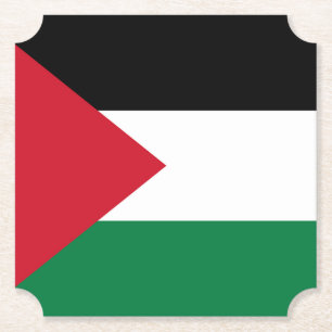 Dessous-de-verre En Papier officiellement le drapeau de l'État de Palestine