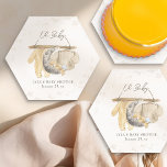 Dessous-de-verre En Papier Oh Baby Sweet Baby Clothes Neutral Boho<br><div class="desc">Dessous de verre en papier personnalisées - parfait pour le baby shower, le genre révéler, sip and see etc - avec vêtements bébé et style rustique naturel. Le design comprend des vêtements pour bébés et un ours en peluche drapé sur la lune, le tout accroché à un fil de linge...</div>