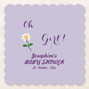 Dessous-de-verre En Papier Oh Girl! Bébé Fille Mignonne Fête de Naissance