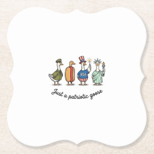 Dessous-de-verre En Papier Oie Patriotique Gravure Vintage Drôle USA Chemise