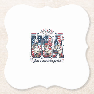 Dessous-de-verre En Papier Oie Patriotique USA Vintage Quatrième Juillet Chem