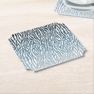 Dessous-de-verre En Papier Ombre d'impression Wild Blue Zebra