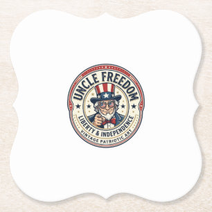 Dessous-de-verre En Papier Oncle Freedom Patriotique Oncle Sam Personnage Fon