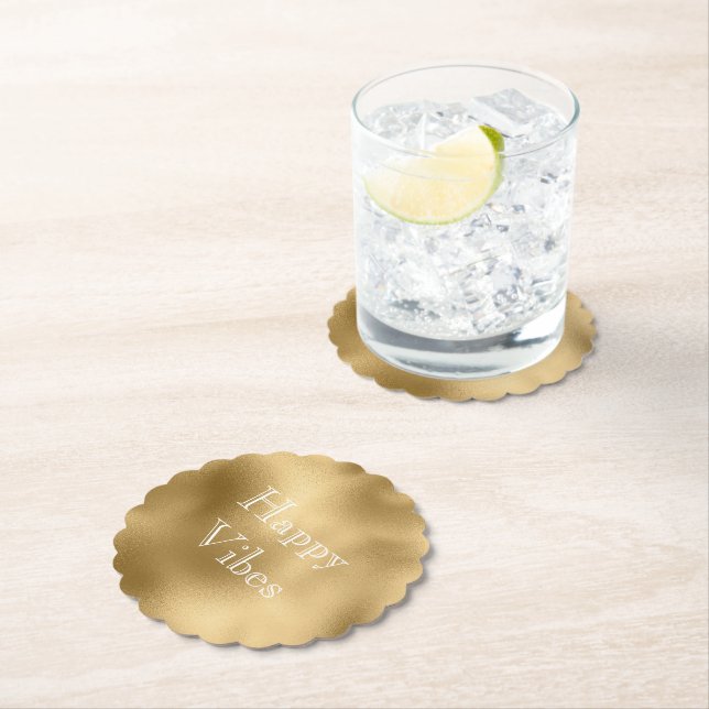 Dessous-de-verre En Papier Or chic (En situation)